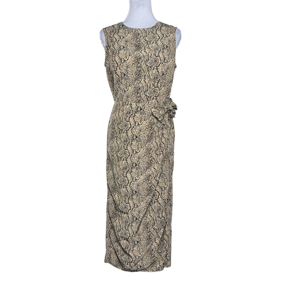 Sag Harbor Long Faux Wrap Snakeskin Dress Size M
